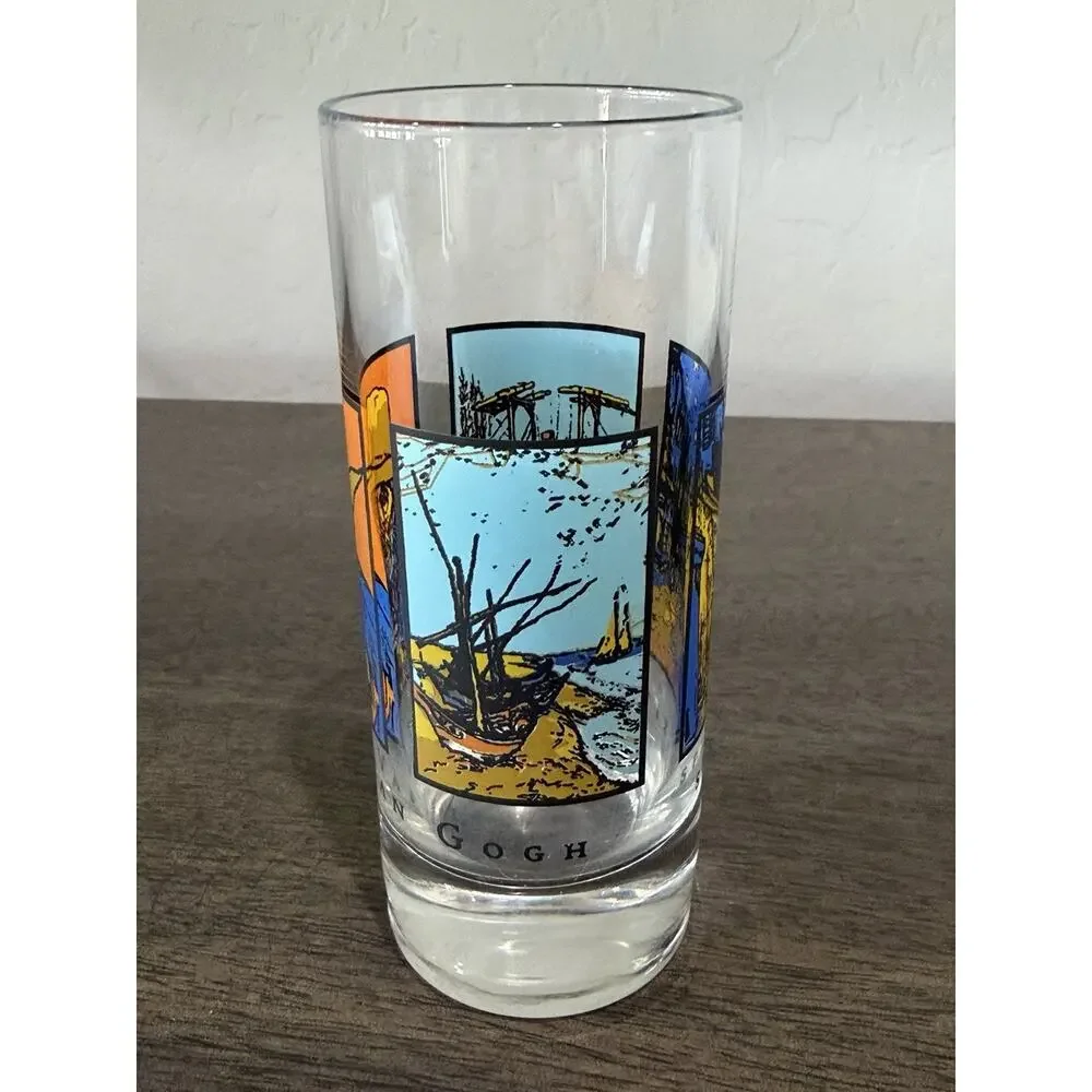 Vintage “Spirits” By Vincent Van Gough Glass Art Highball Drinking Glass Barware